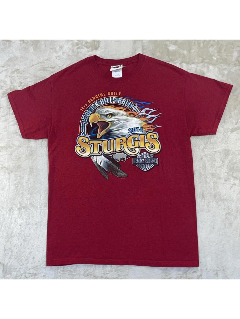 Harley Davidson Sturgis Eagle Black Hills Rally 2014 South Dakota T Shirt Size M
